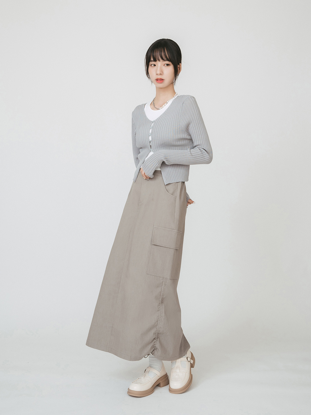 日系女孩.格子編織T字低跟瑪莉珍鞋 香草米