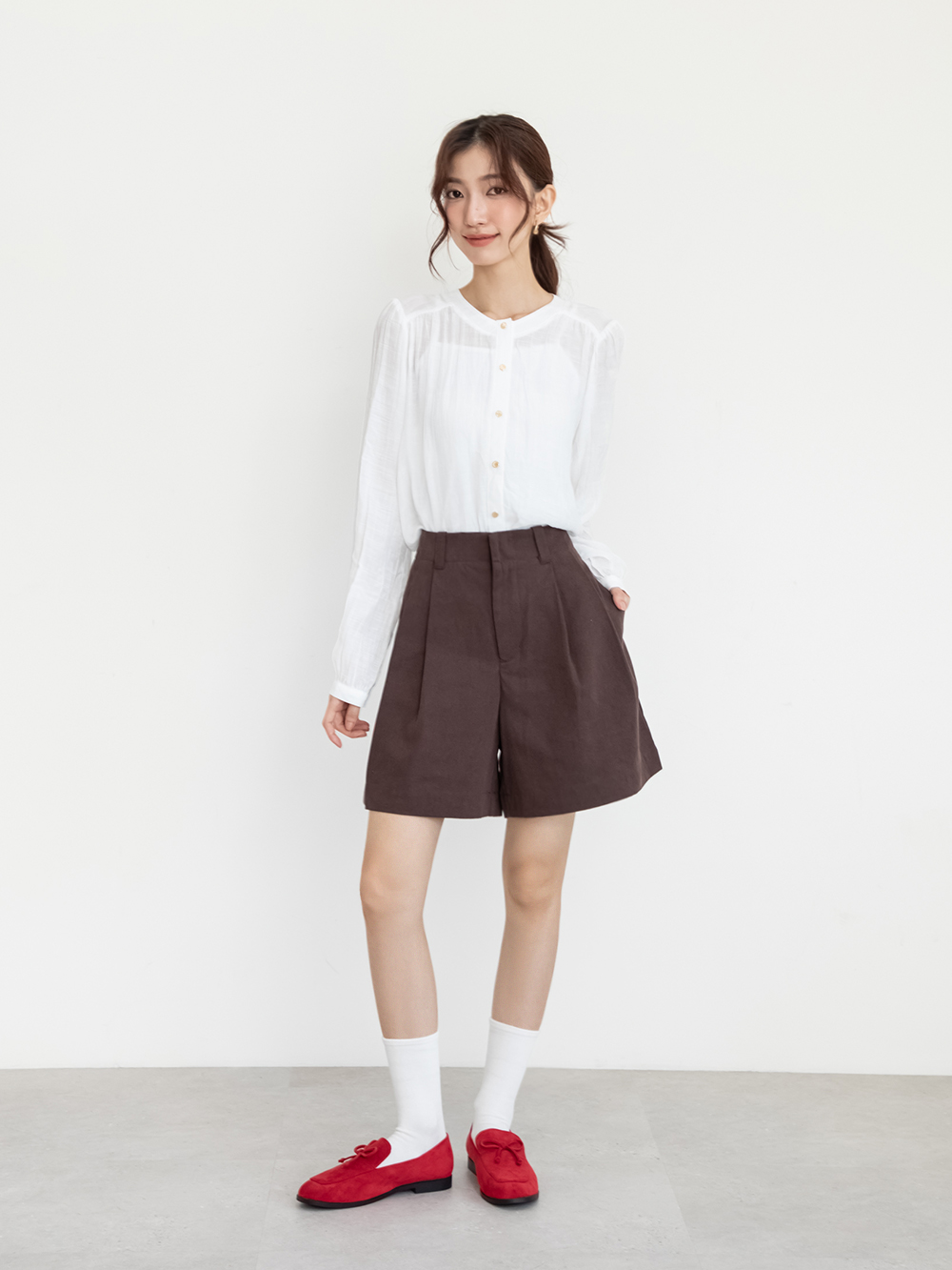 恆久經典4D氣墊蝴蝶結樂福鞋 紅色