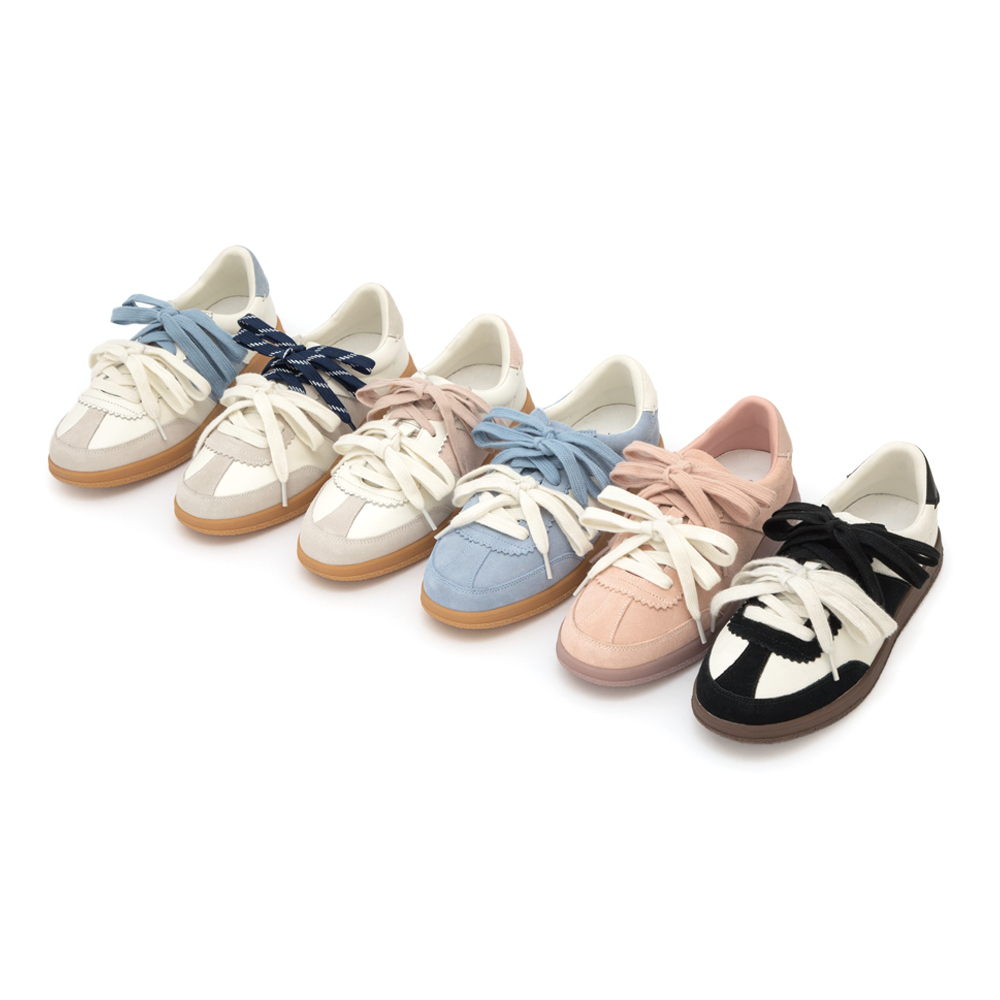 進化版2.0雙色鞋帶真皮德訓鞋 米白色