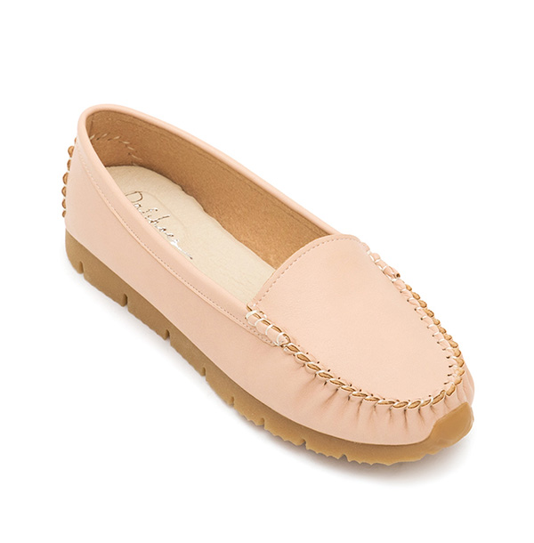 MIT Plain Platform Moccasins Pink