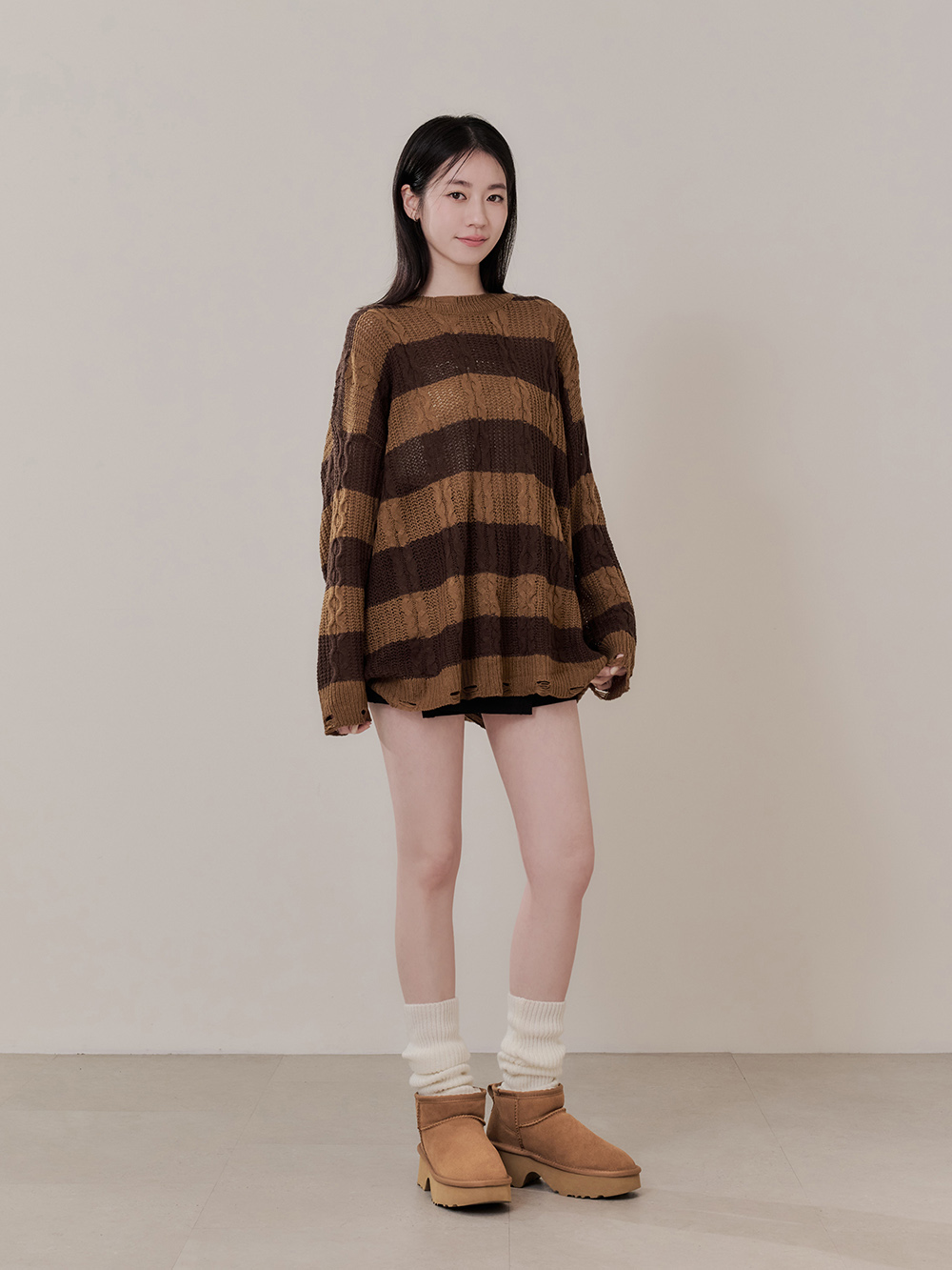 保暖神器厚底升級版真皮雪靴 栗子色