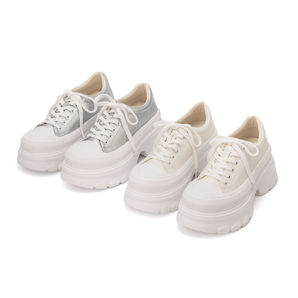 零重力輕運動厚底增高休閒鞋 銀色