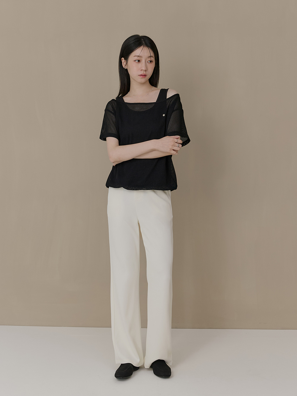 【3D零感雲織鞋】素面方頭樂福鞋 午夜黑