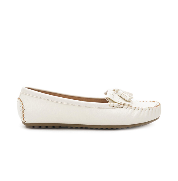 MIT Comfort Moccasin Loafers White