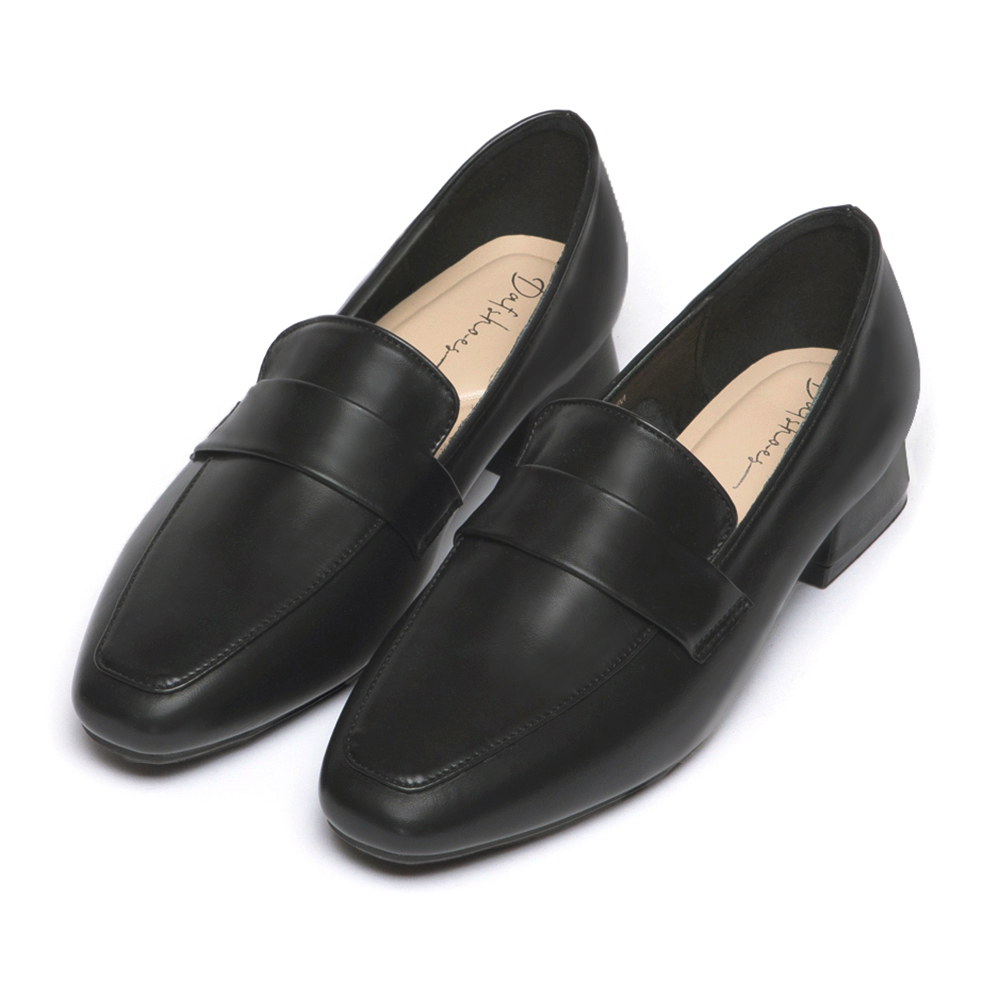 實穿滿分．4D氣墊低跟樂福鞋 時尚黑