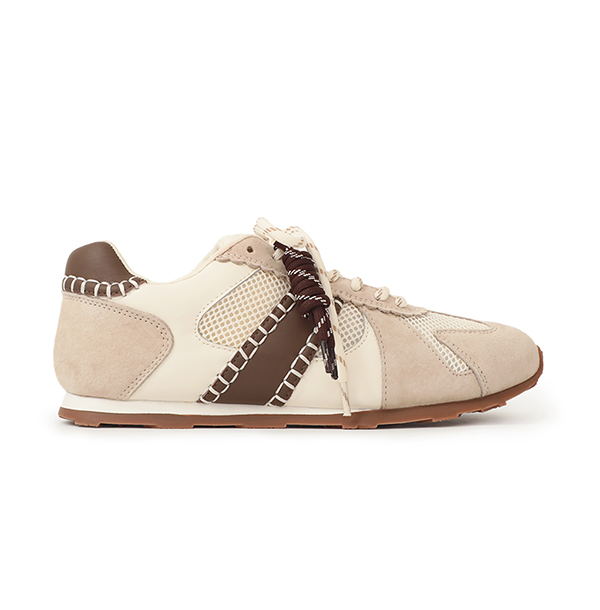 Colorblock Design Leather Sneakers Pink