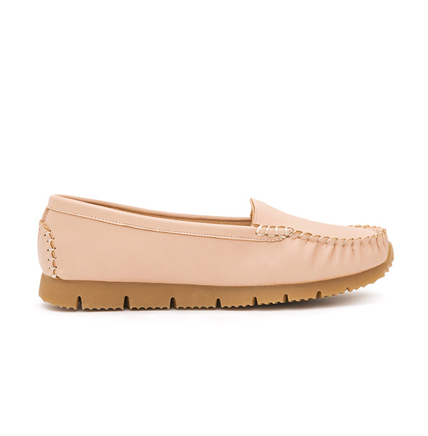 MIT Plain Platform Moccasins Pink