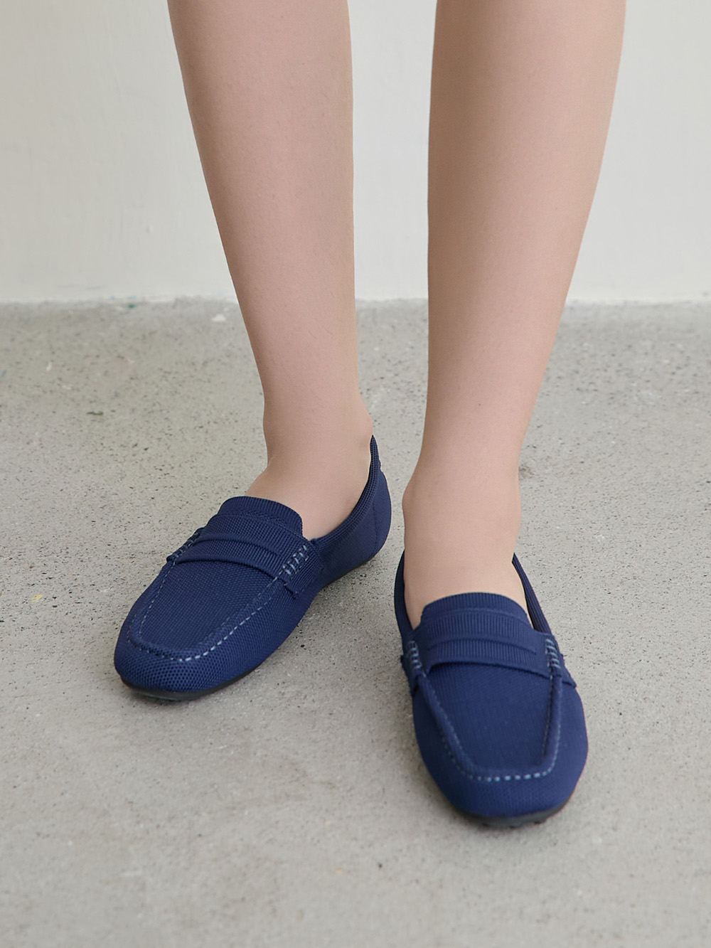 【3D零感雲織鞋】通勤款樂福豆豆鞋 皇家藍