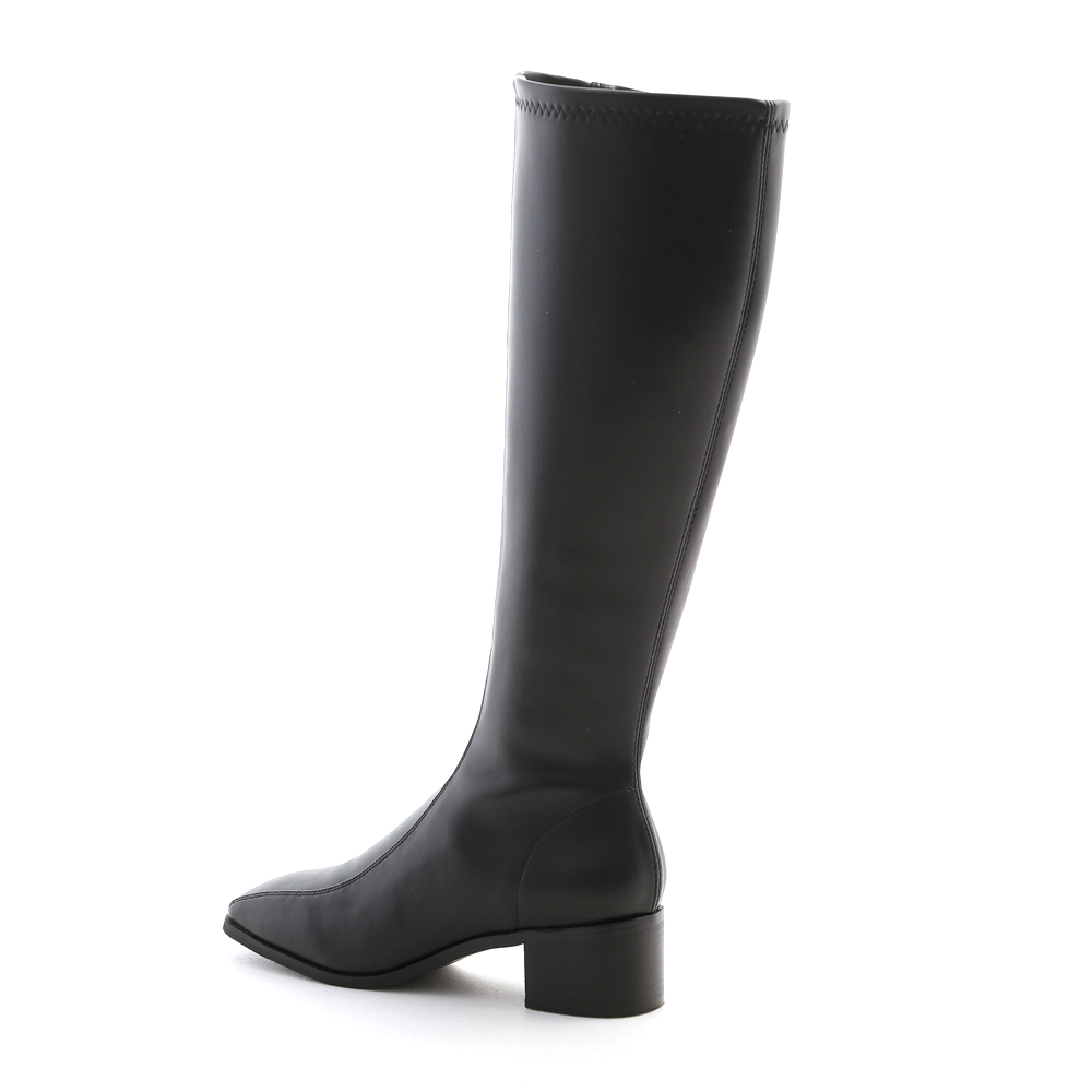 Mid-Heel Under-The-Knee Boots Black