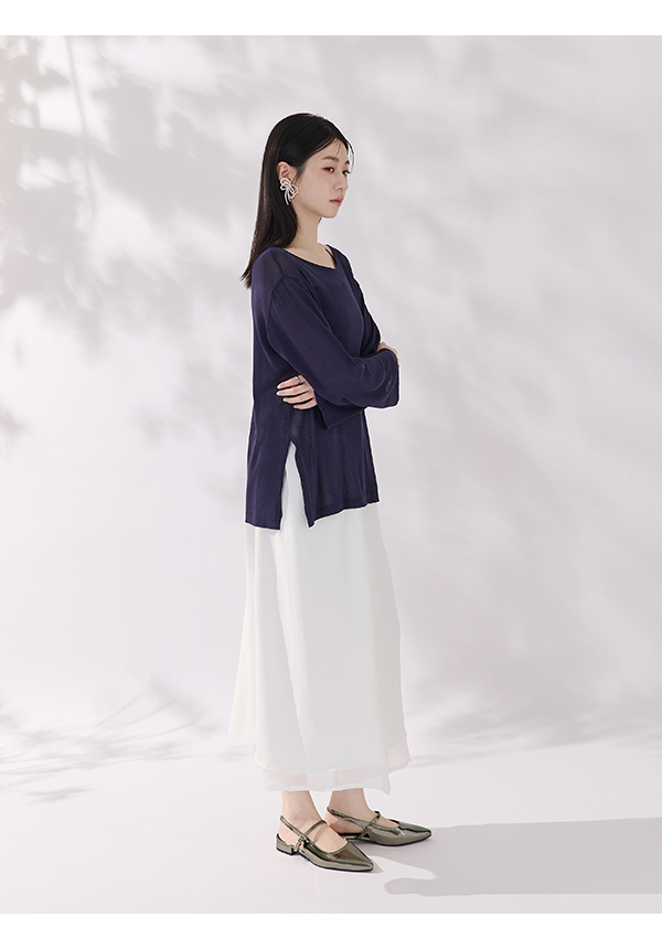 優雅氣場尖頭後空低跟鞋 星耀銀灰