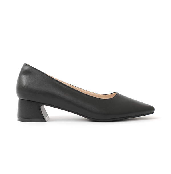 Minimalist Pointed-Toe 4cm Low Heels Black