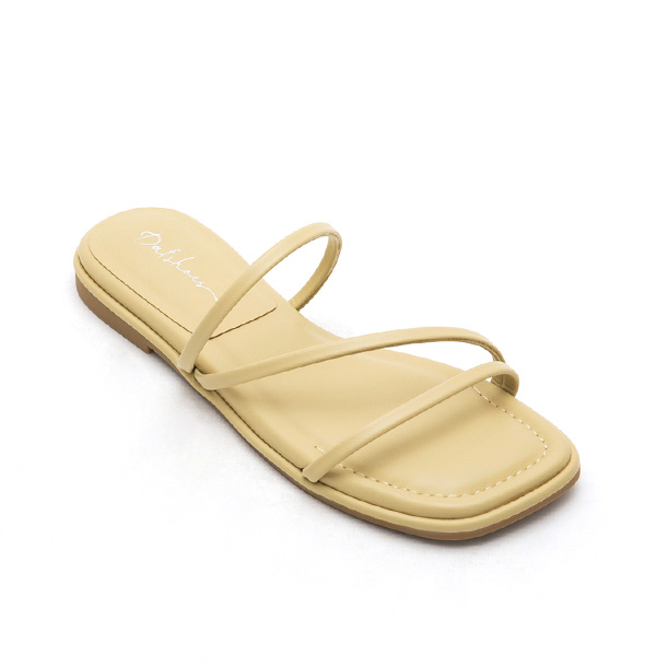 Cross Strap Flat Sandals Yellow