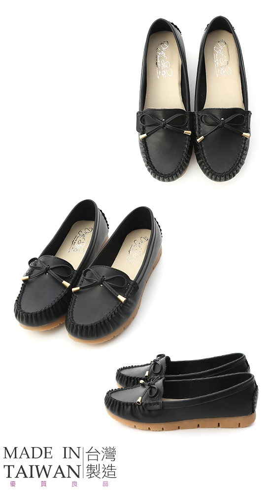 MIT Tie Detail Moccasins Black