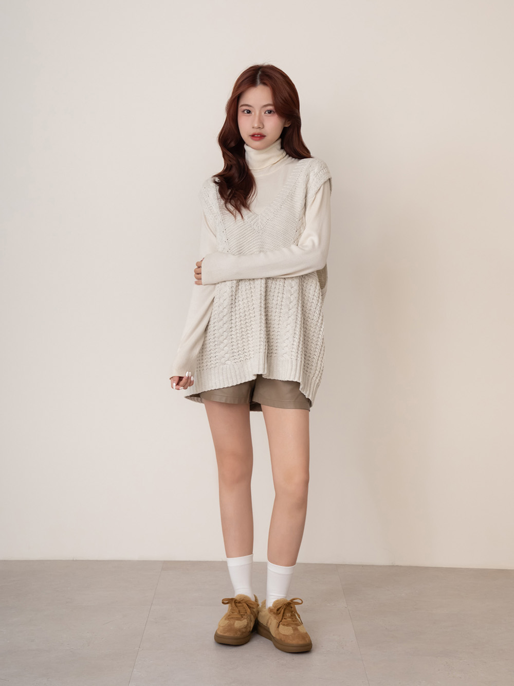 泰迪熊QQ毛加厚底德訓鞋 棕色