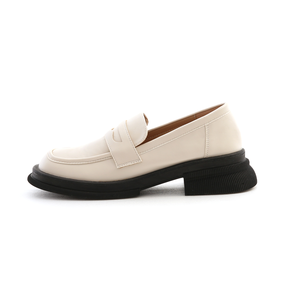 Extra Thick Sole Classic Penny Loafers Vanilla