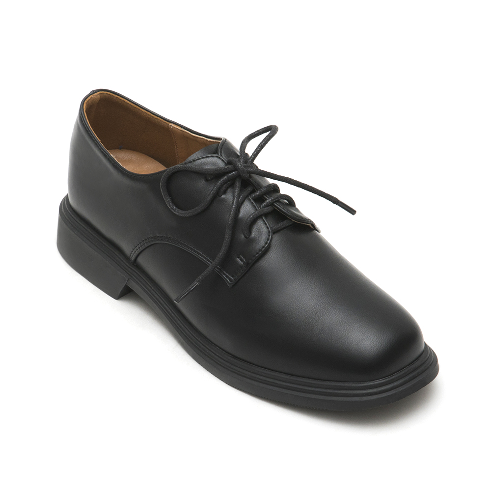 Soft Lace-Up Derby Shoes Black