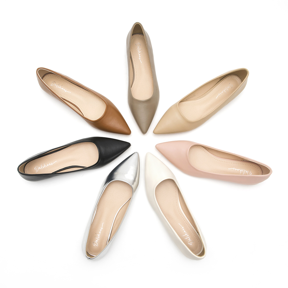 Classic Pointed Toe Ballet Flats Beige