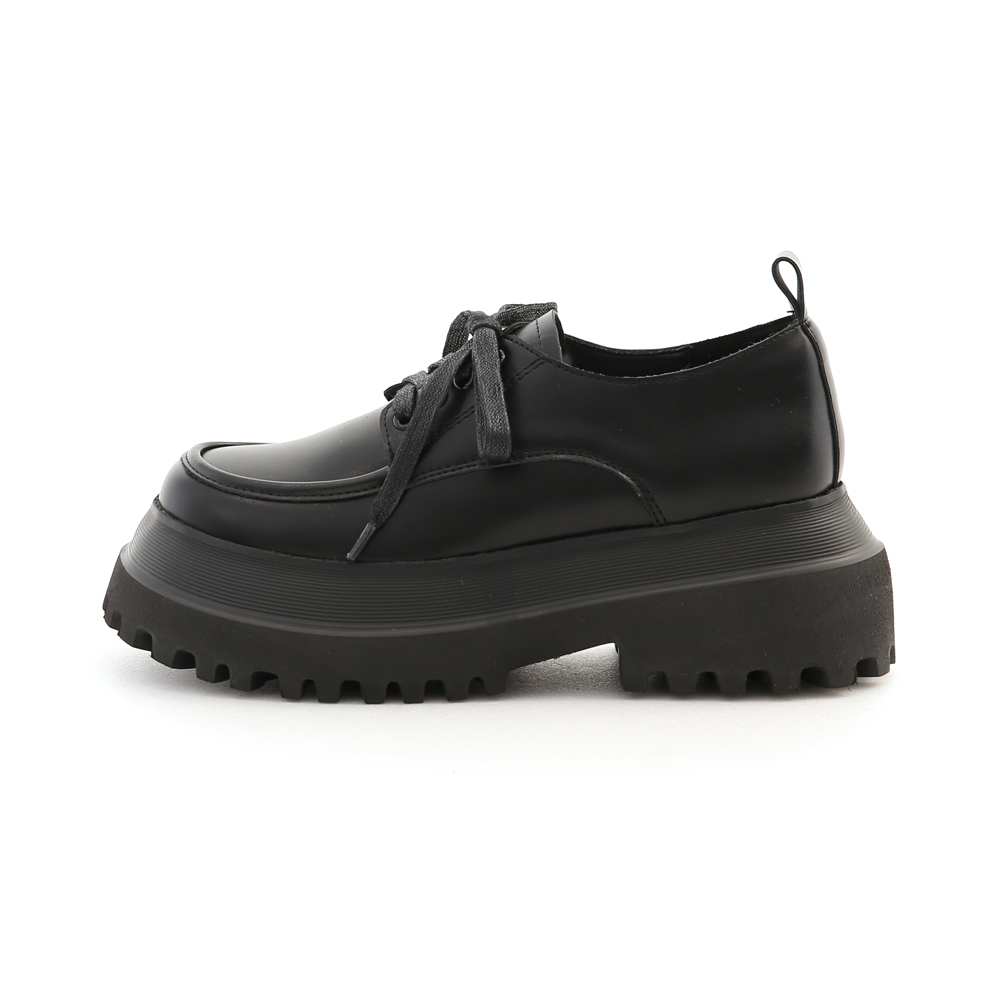 Lightweight Oxford Shoes With Contrast Platform Black