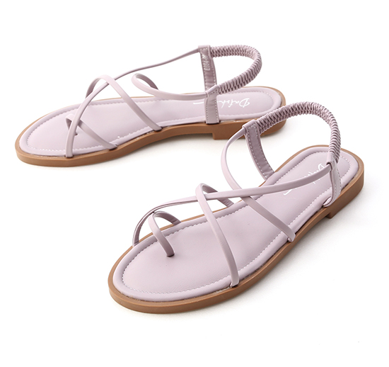 Cross Straps Cushioned Sandals Lavender