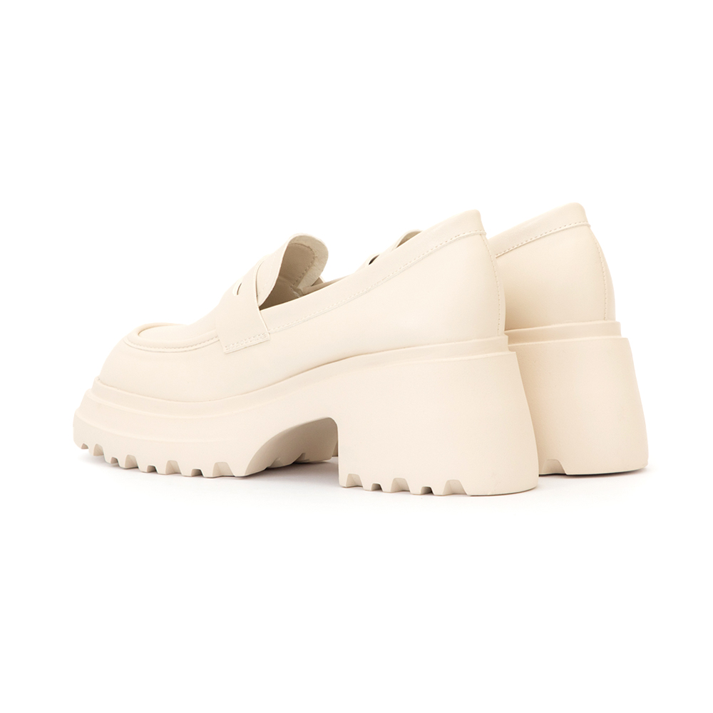 學霸女神增高加厚底樂福鞋 米白