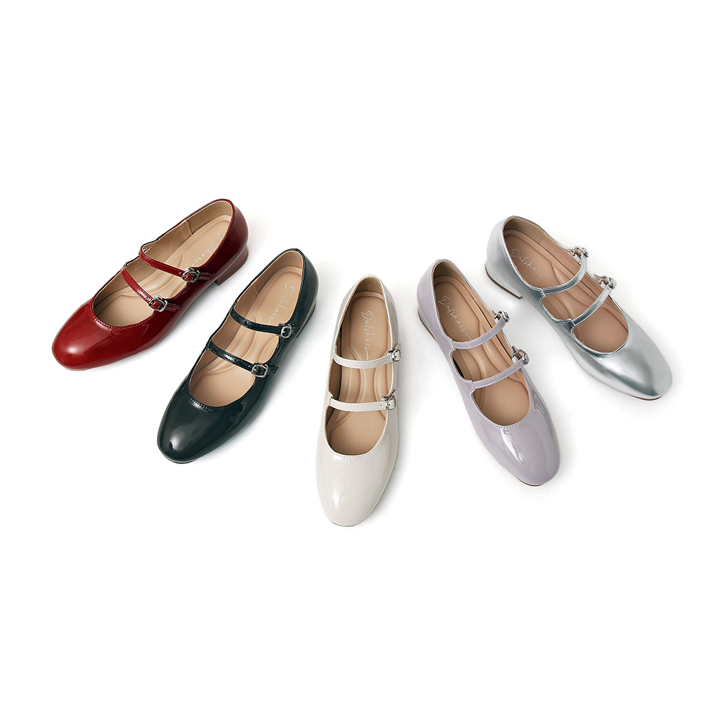 淘氣甜心．4D氣墊雙帶低跟瑪莉珍鞋 時髦銀