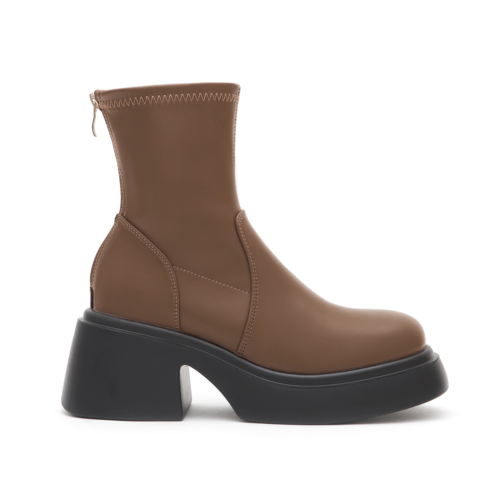 Lightweight Thick Sole Slimming Boots Brown