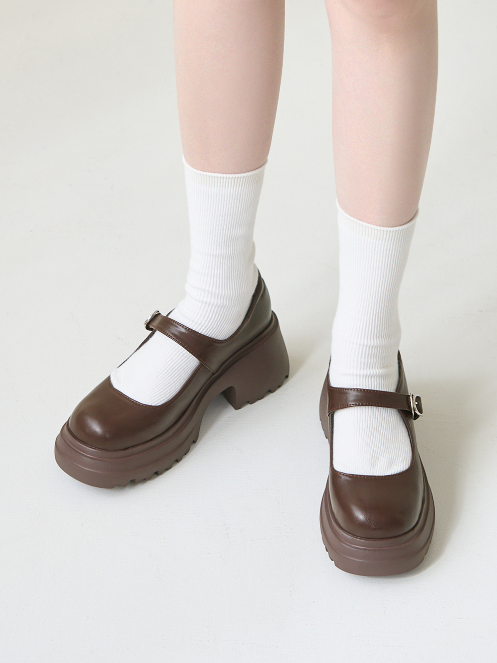 氧氣美女增高加厚底瑪莉珍鞋 咖啡