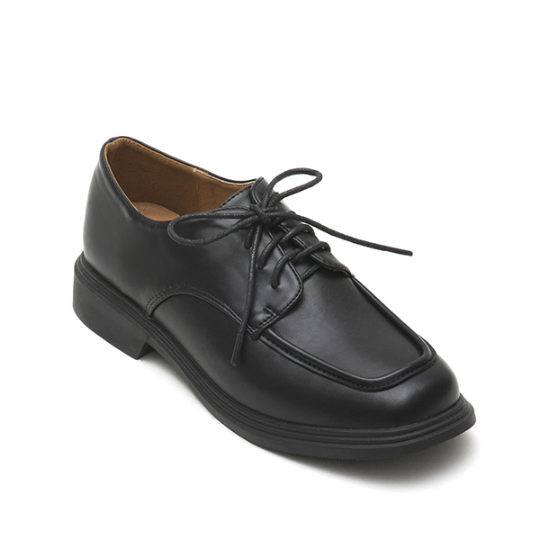 Soft Lace-Up Derby Shoes Black