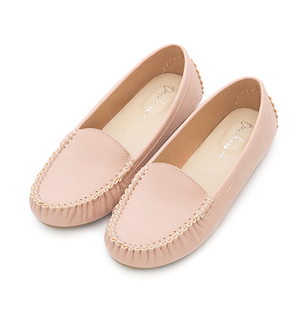 MIT Solid Moccasin Loafers Nude pink