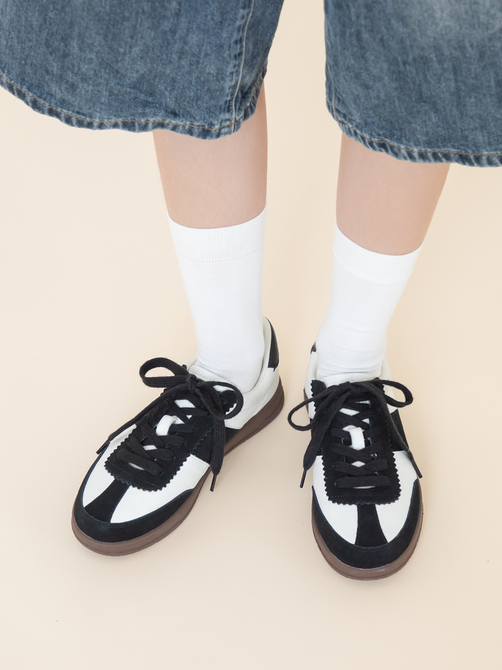 進化版2.0雙色鞋帶真皮德訓鞋 黑色