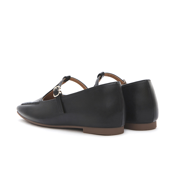 T-Strap Flat Mary Jane Shoes Black