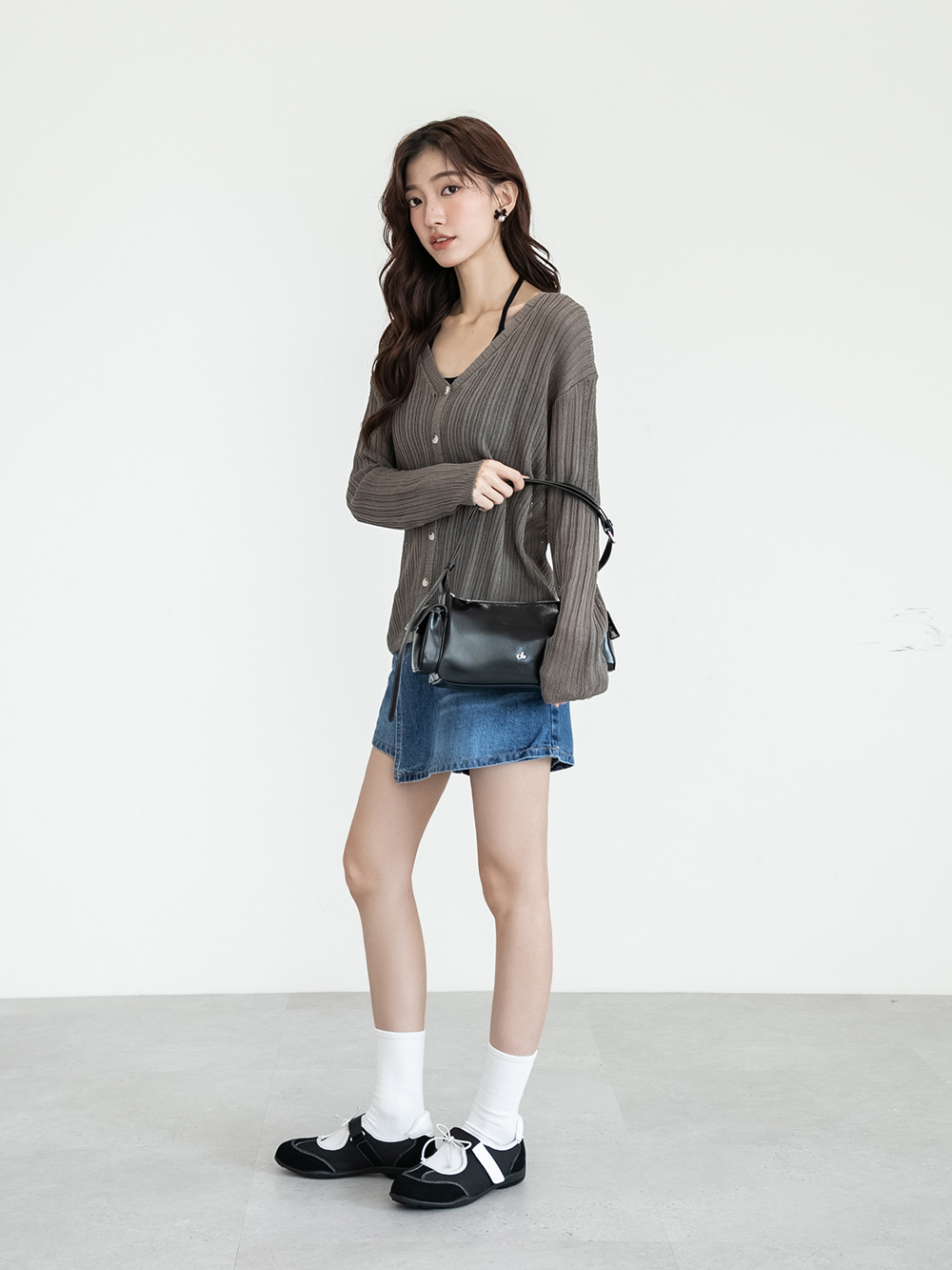 跳跳小妞拼接機能瑪莉珍鞋 黑色