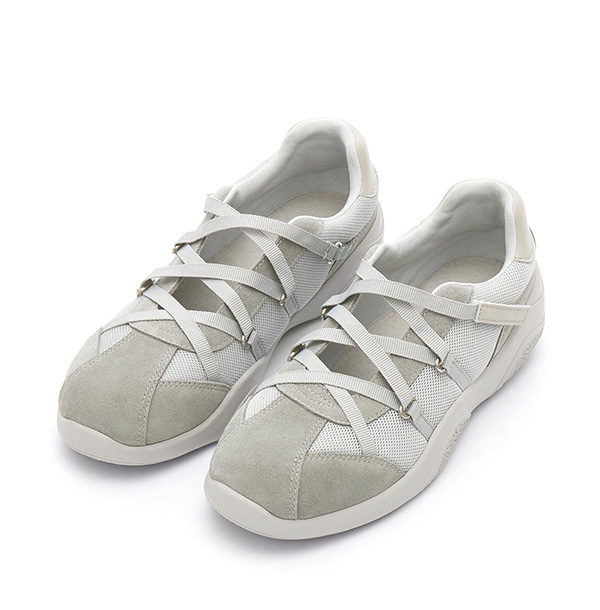 Cross-Strap Functional Mary Jane Shoes Grey