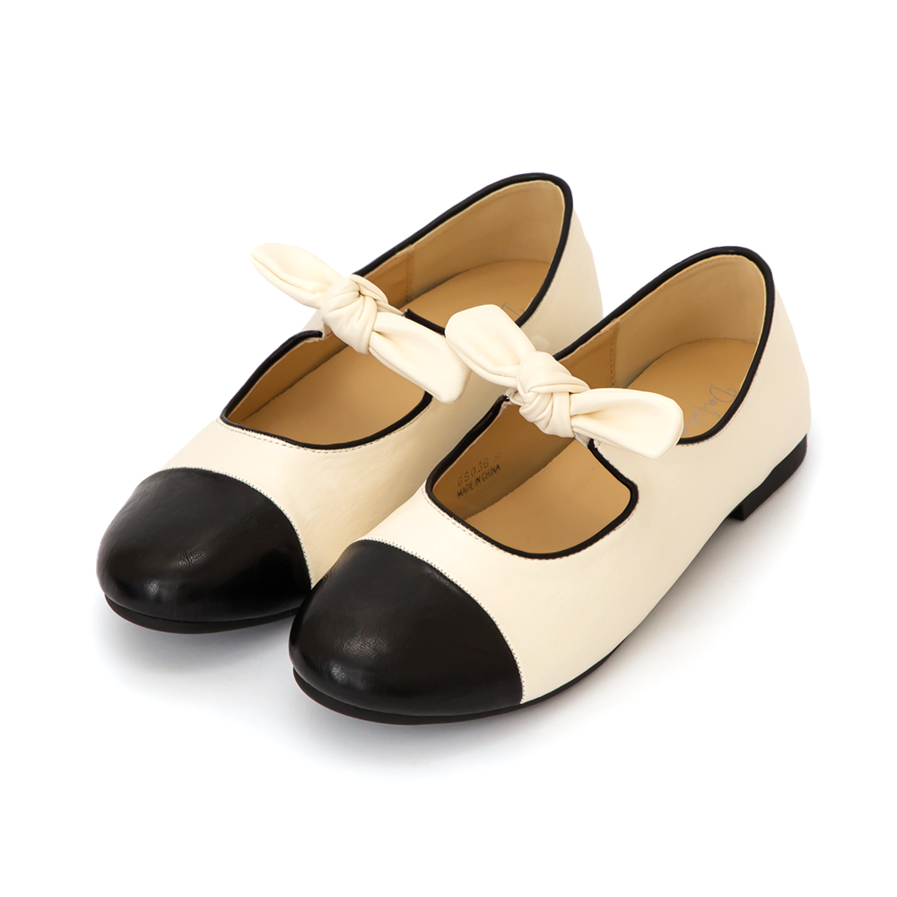 可愛啾啾蝴蝶結小香風瑪莉珍鞋 白