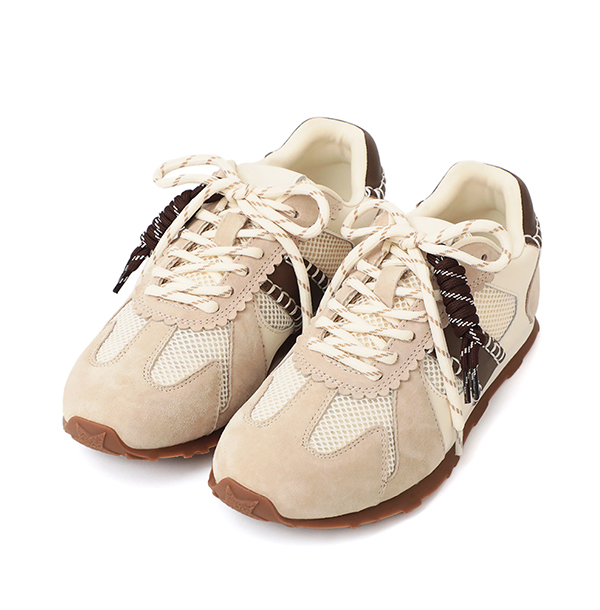 Colorblock Design Leather Sneakers Pink