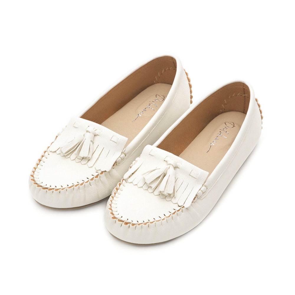 MIT Comfort Moccasin Loafers White