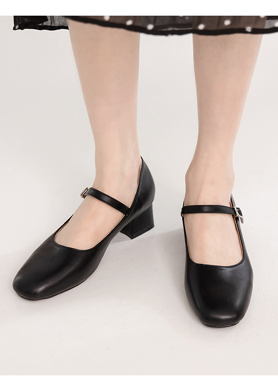 Heeled Mary Jane Shoes Black
