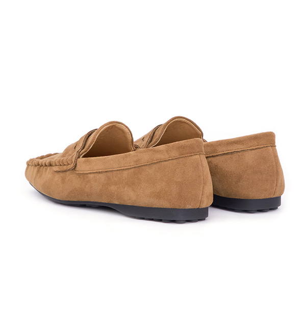 秋冬輕著4D氣墊豆豆底樂福鞋 深棕色