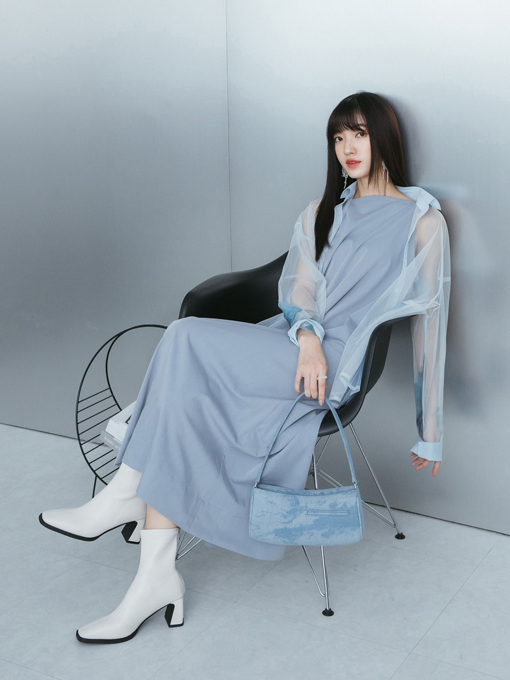 誰穿誰好看．素面方頭高跟瘦瘦靴 香草米