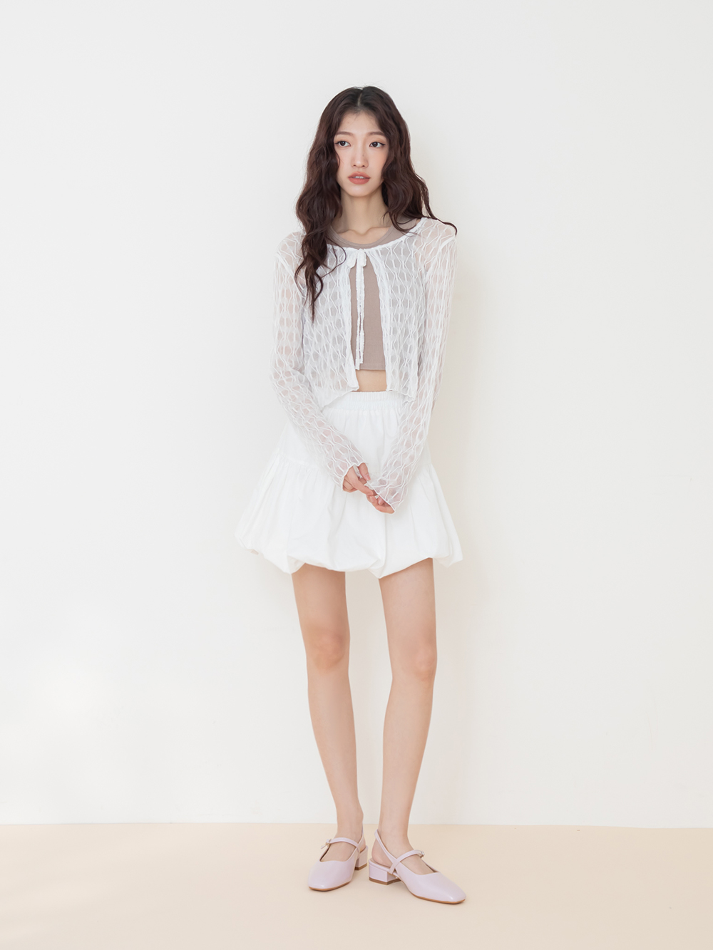 粉彩春日4D氣墊後空低跟鞋 紫