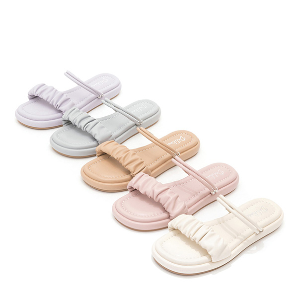 Comfy Ruched Two-Way Sandals Lavender