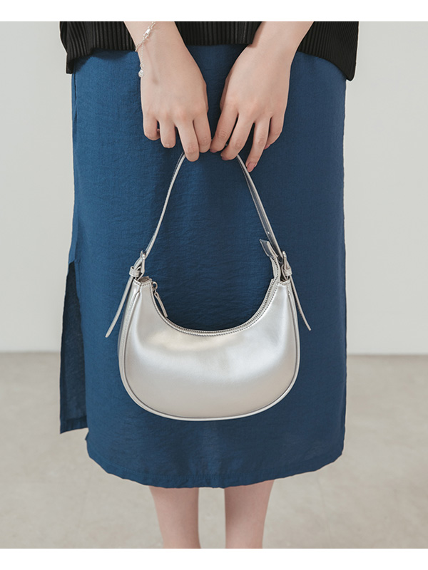 Two-Way Half-Moon Bag Silver