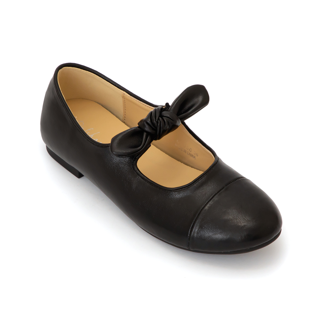 可愛啾啾蝴蝶結小香風瑪莉珍鞋 黑