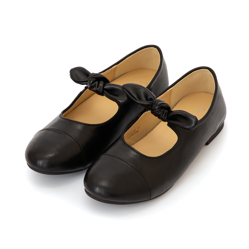 可愛啾啾蝴蝶結小香風瑪莉珍鞋 黑