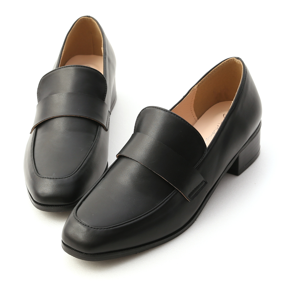 Classic Low Heel Loafers Black