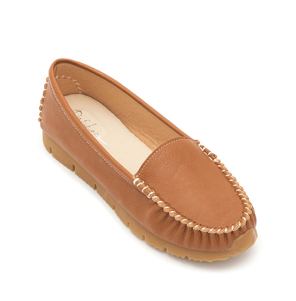 MIT Plain Platform Moccasins Brown