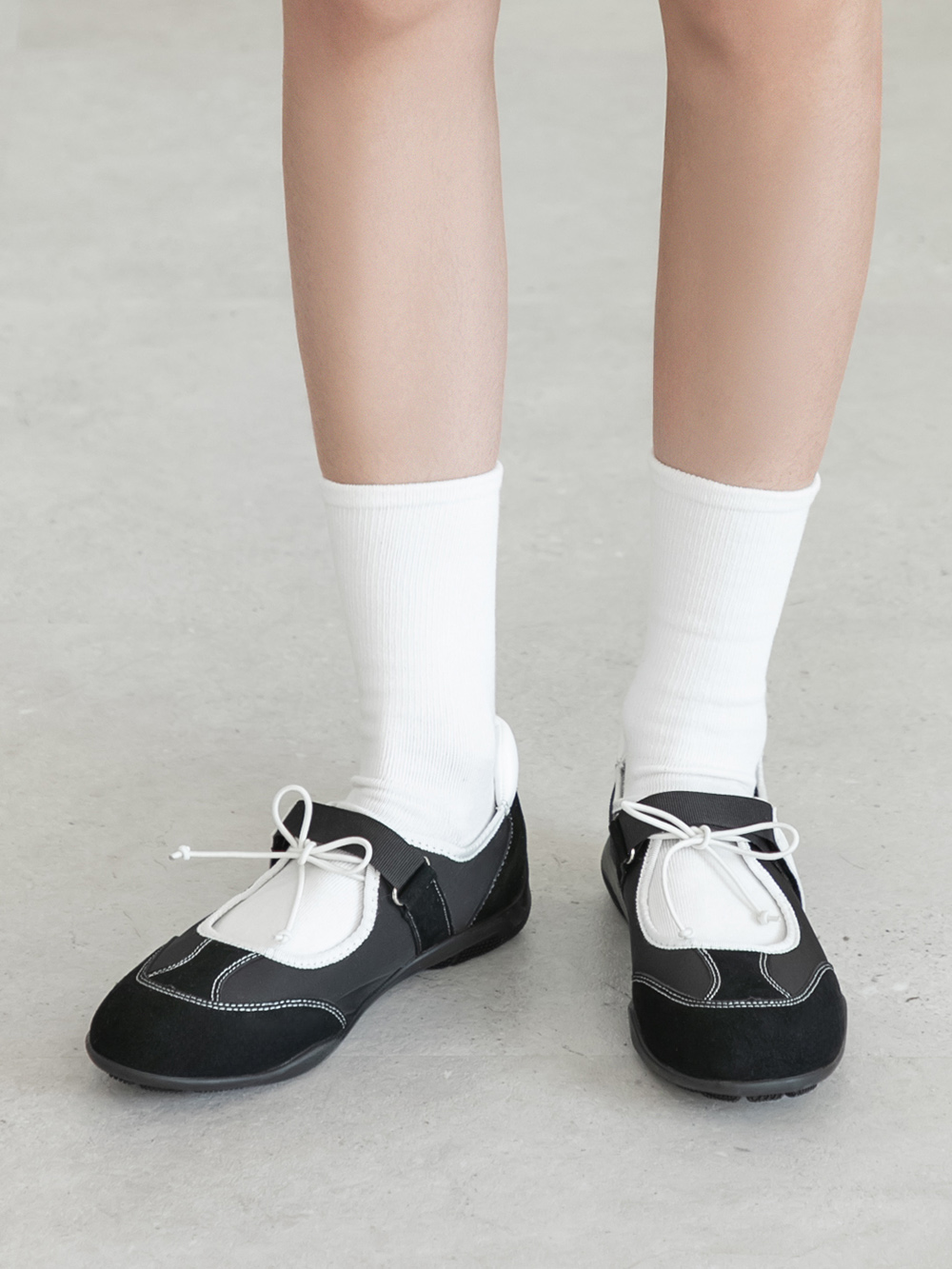 跳跳小妞拼接機能瑪莉珍鞋 黑色