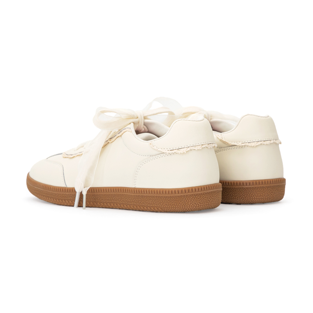 【Disney】愛麗絲蕾絲花邊真皮德訓鞋 香草米