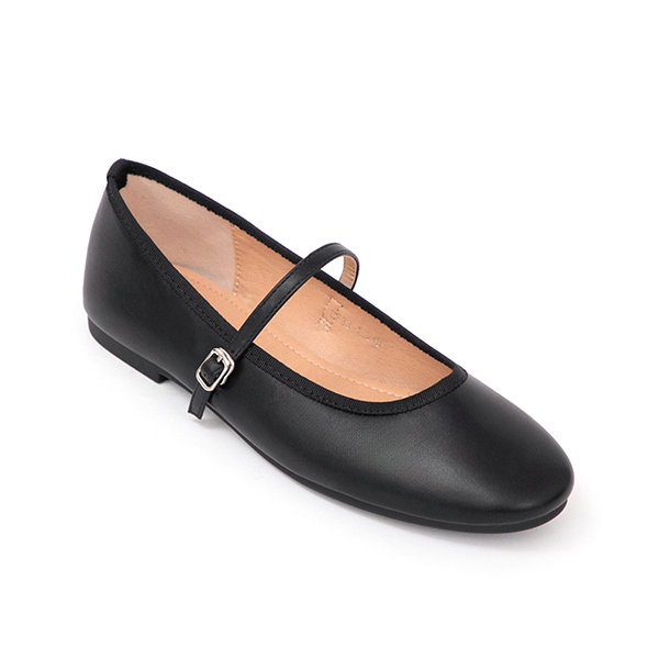 奧黛麗小圓頭平底瑪莉珍鞋 黑色