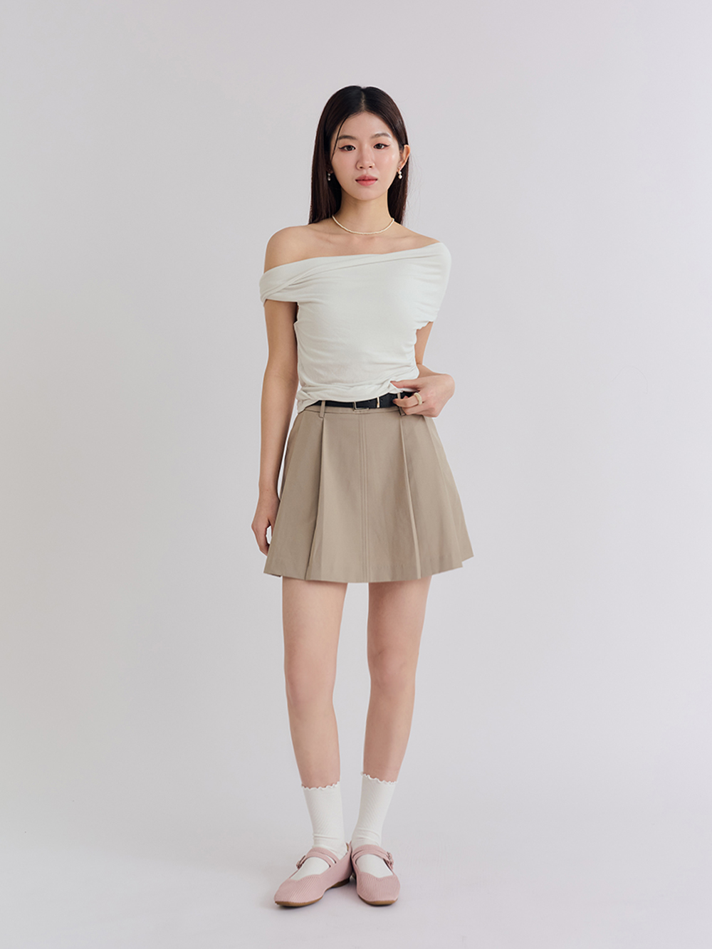 【3D零感雲織鞋】雙帶方頭瑪莉珍鞋 裸膚粉